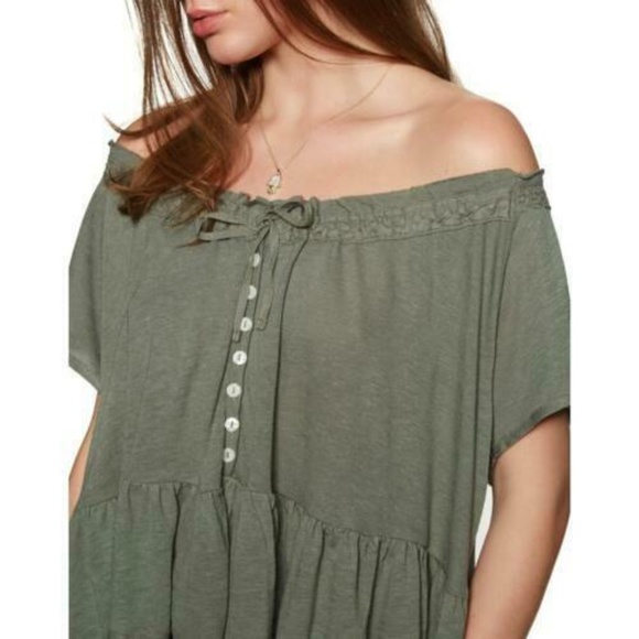Free People Charlie Olive Green Tee - Picture 2 of 9